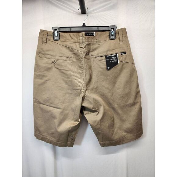 Volcom Size 33 Men's Frickin Modern Stretch Shorts Kahki Flat Front Chino Shorts - Picture 4 of 13